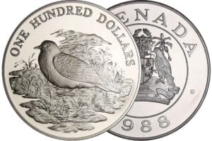 Grenade - Les oiseaux des Caraïbes - 100 dollars 1988 argent Grenade - Les oiseaux des Caraïbes - 100 dollars 1988 argent