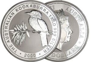 Australie - Kookaburra 1000 gr - 30 dollars 2000 argent Australie - Kookaburra 1000 gr - 30 dollars 2000 argent