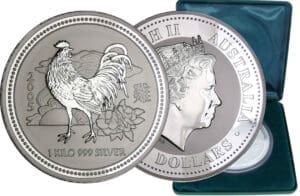 Australie - L'année du coq 1000 gr - 30 dollars 2005 argent