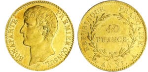 Bonaparte premier consul (1799-1804) - 40 francs An XI A (Paris) Bonaparte premier consul (1799-1804) - 40 francs An XI A (Paris)