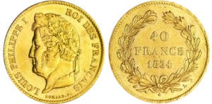 Louis-Philippe Ier (1830-1848) - 40 francs 1834 L (Bayonne) Louis-Philippe Ier (1830-1848) - 40 francs 1834 L (Bayonne)