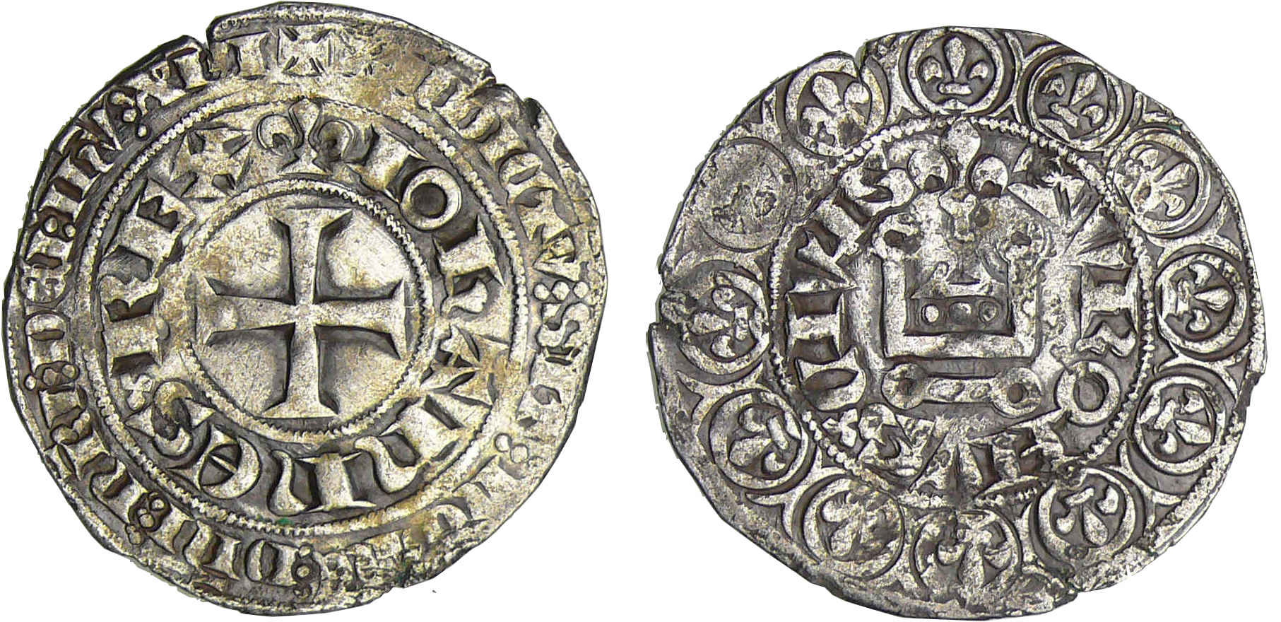 Jean II le Bon (1350-1364) - Blanc au châtel fleurdelisé - 1er émission 16 janvier 1356 Jean II le Bon (1350-1364) - Blanc au châtel fleurdelisé - 1er émission 16 janvier 1356