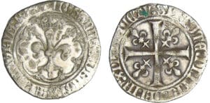 Jean II le Bon (1350-1364) - Gros à la fleur de lis - patte d'oie - 1ère émission 22 janvier 1358