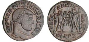 Maxence - Follis (309, Ostie) - Castor et Pollux