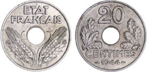 Etat Français (1940-1944) - 20 centimes fer - 1944