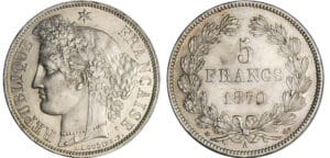 Gouvernement de défense nationale (1870-1871) - 5 francs Cérès sans légende 1870 A (Paris)