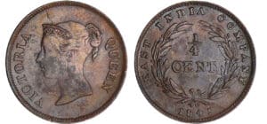 Straits Settlements - 1/4 de cent 1845
