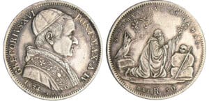 Italie - Etat papal - Grégoire XVI (1831-1846) - 50 baiocchi 1834 (Rome)