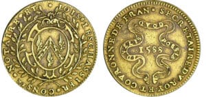 Jeton - Loys Leschassier notaire et secrétaire du roi - 1588 Paris Jeton - Loys Leschassier notaire et secrétaire du roi - 1588 Paris