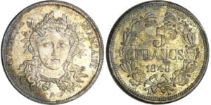 Deuxième république (1848-1852) - 5 francs concours de Gayrard 1848 Piéfort Deuxième république (1848-1852) - 5 francs concours de Gayrard 1848 Piéfort