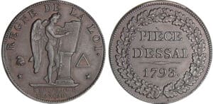 Convention (1792-1795) - Pièce d'essai 1793 épreuve en étain bronzé Convention (1792-1795) - Pièce d'essai 1793 épreuve en étain bronzé