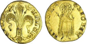 Italie - Florence - Florin faux d'époque en cuivre doré Italie - Florence - Florin faux d'époque en cuivre doré