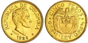 Colombie - 5 pesos 1924 (Medellin)