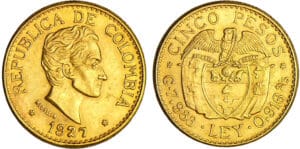 Colombie - 5 pesos 1927 (Medellin)