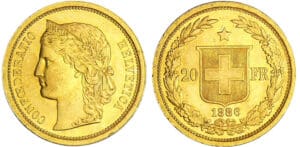 Suisse - 20 francs 1886