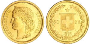 Suisse - 20 francs 1886
