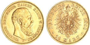 Allemagne - Prusse - Friedrich III (1888) - 10 mark 1888 A Allemagne - Prusse - Friedrich III (1888) - 10 mark 1888 A