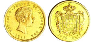 Portugal - Pedro V (1853-1861) - 1000 reis 1855