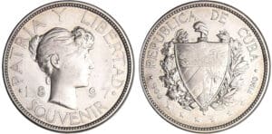 Cuba - Peso 1897 Variété PAT 97