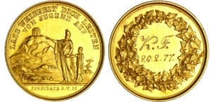 Allemagne - Médaille de mariage en or 20.2.1877 Allemagne - Médaille de mariage en or 20.2.1877
