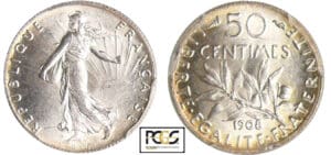 Troisième république (1871-1940) - 50 centimes Semeuse 1908