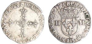 Henri IV (1589-1610) - Quart d'écu à la croix feuillue - 1603 N (Montpellier)