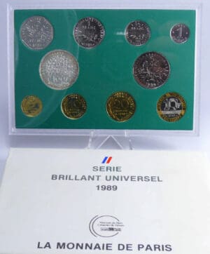Cinquième république (1959- ) - Coffret brillant universel 10 monnaies - 1989