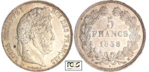 Louis-Philippe Ier (1830-1848) - 5 francs tête laurée 2ème type 1838 MA (Marseille)