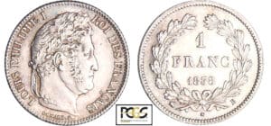 Louis-Philippe Ier (1830-1848) - 1 franc tête laurée 1838 B (Rouen)