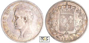 Charles X (1824-1830) - 5 francs 2ème type 1829 BB (Strasbourg) Charles X (1824-1830) - 5 francs 2ème type 1829 BB (Strasbourg)