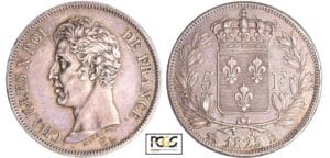 Charles X (1824-1830) - 5 francs 1er type 1825 B (Rouen) Charles X (1824-1830) - 5 francs 1er type 1825 B (Rouen)