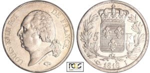Louis XVIII (1815-1824) - 5 francs au buste nu 1816 I (Limoges) Louis XVIII (1815-1824) - 5 francs au buste nu 1816 I (Limoges)