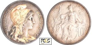 Troisième République (1871-1940) - 10 centimes Dupuis 1898 bronze argenté bicolore