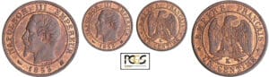 Napoléon III (1852-1870) - 1 centime tête nue 1853 K (Bordeaux) feuille verticale