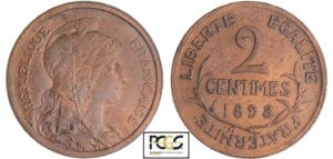 Troisième République (1871-1940) - 2 centimes Dupuis 1898 A (Paris) flan mat Troisième République (1871-1940) - 2 centimes Dupuis 1898 A (Paris) flan mat