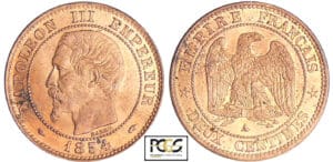Napoléon III (1852-1870) - 2 centimes tête nue 1854 A (Paris) Napoléon III (1852-1870) - 2 centimes tête nue 1854 A (Paris)