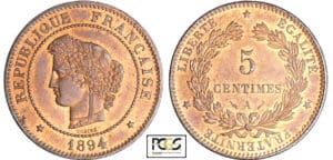 Troisième République (1871-1940) - 5 centimes Cérès 1894 A (Paris)