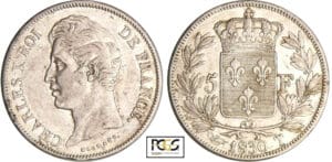 Charles X (1824-1830) - 5 francs 2ème type 1830 T (Nantes) Charles X (1824-1830) - 5 francs 2ème type 1830 T (Nantes)