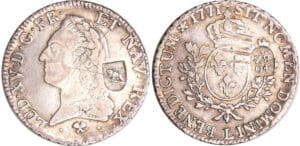 Suisse - Bern - 40 batzen (1816) contremarqué sur un écu de louis XV - 1771 L (Bayonne) surfrappé 40 BZ