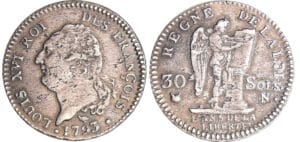 Constitution (1791-1792) - 30 sols type FRANCOIS 1793 N (Montpellier) Constitution (1791-1792) - 30 sols type FRANCOIS 1793 N (Montpellier)
