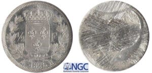 Charles X (1824-1830) - 1/2 franc 1826 H (La Rochelle) essai uniface Charles X (1824-1830) - 1/2 franc 1826 H (La Rochelle) essai uniface