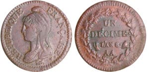 Directoire (1795-1799) - 1 décime Dupré - modification du 2 décimes An 8 AA (Metz) Directoire (1795-1799) - 1 décime Dupré - modification du 2 décimes An 8 AA (Metz)