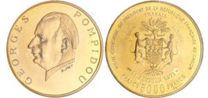 Gabon - Visite de Georges Pompidou - 5000 francs 1971
