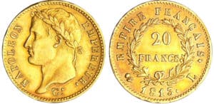 Napoléon 1er (1804-1814) - 20 francs revers empire 1813 L (Bayonne) Napoléon 1er (1804-1814) - 20 francs revers empire 1813 L (Bayonne)