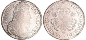 Louis XIV (1643-1715) - Ecu aux 3 couronnes - 1709 O (Riom)