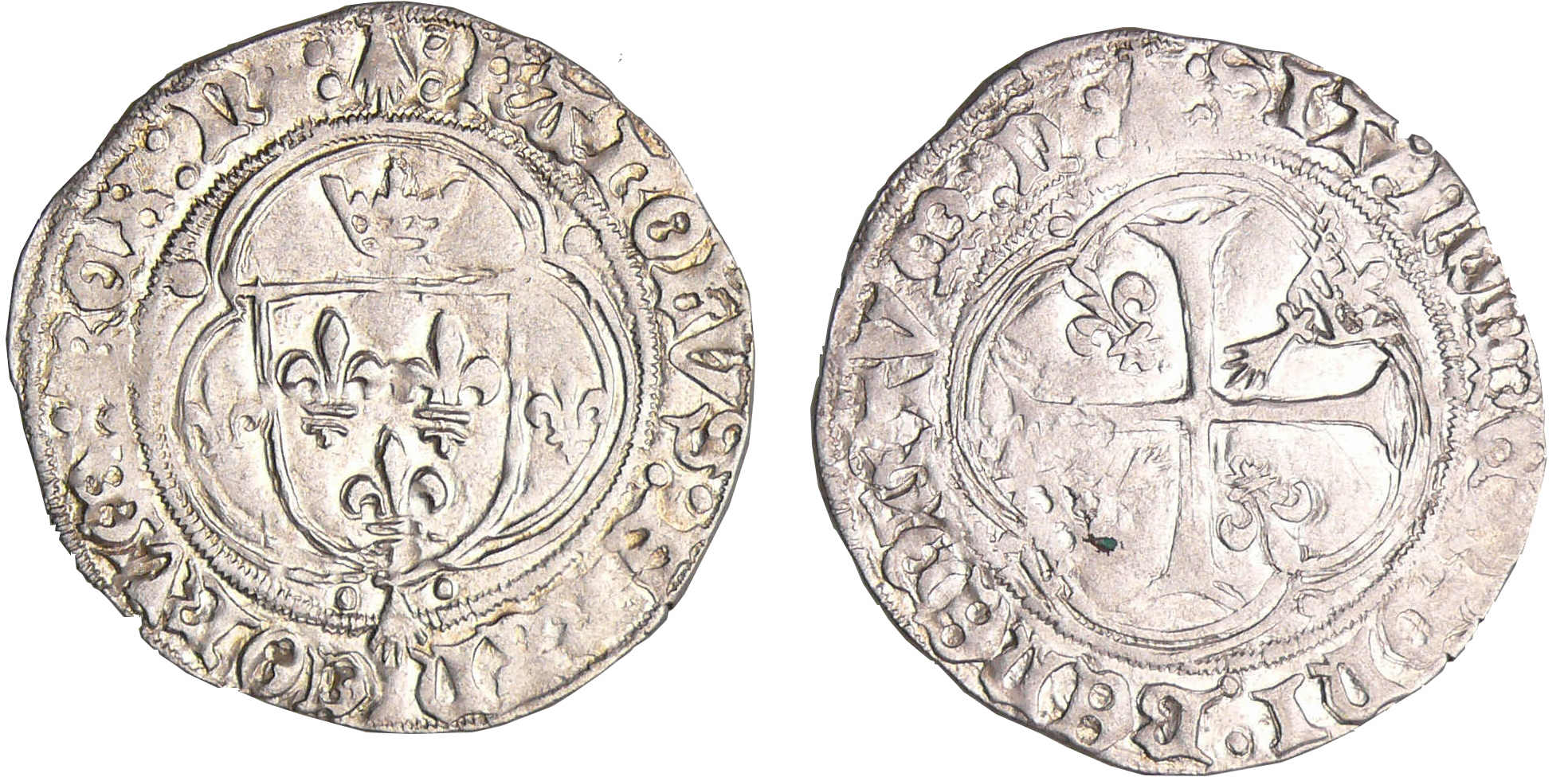 Charles VIII (1483-1498) - Blanc à la couronne de Bretagne - Rennes Charles VIII (1483-1498) - Blanc à la couronne de Bretagne - Rennes