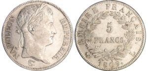 Napoléon 1er (1804-1814) - 5 francs revers empire 1809 L (Bayonne) Napoléon 1er (1804-1814) - 5 francs revers empire 1809 L (Bayonne)