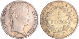 Napoléon 1er (1804-1814) - 5 francs revers empire 1813 R (Rome) Napoléon 1er (1804-1814) - 5 francs revers empire 1813 R (Rome)