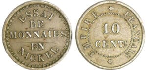 Napoléon III (1852-1870) - Module de la 10 centimes essai en nickel