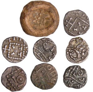 Grande Bretagne - lot de 8 monnaies Anglo-Saxon 7 Sceatta et un bronze